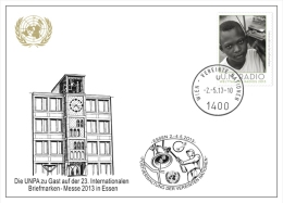 ONU Vienne 2013  - White Card ESSEN 2-4 Mai.2013 - UN RADIO - Cartes-maximum