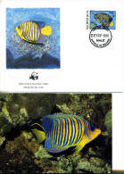 MALDIVES 1986 - POISSONS PYGOPLITES DIACANTHUS - FDC + CARTE - Lettres & Documents