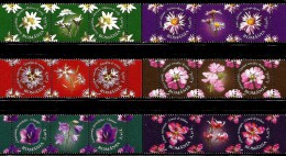 Romania - 2009 - Flowers From Mount Rodna Protected Area - Mint Stamp Pairs Set With Labels - Ongebruikt