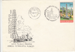 9739- OIL WELLS, DRILLING INSTALATIONS, SPECIAL COVER, 1980, ROMANIA - Aardolie