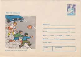 9745- POLICE, ROAD SAFETY, CAR, CHILDRENS, COVER STATIONERY, 1975, ROMANIA - Police - Gendarmerie