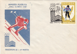 9843- LAKE PLACID'80 WINTER OLYMPIC GAMES, SKIING, SPECIAL COVER, 1980, ROMANIA - Invierno 1980: Lake Placid