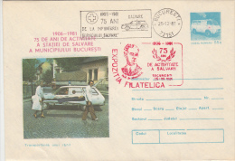 9863- FIRST AID, AMBULANCE SERVICE, COVER STATIONERY, 1981, ROMANIA - First Aid