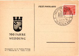 BERLIN. Carte Commémorative De 1951. 700 Jahre Wedding. - Franking Machines (EMA)