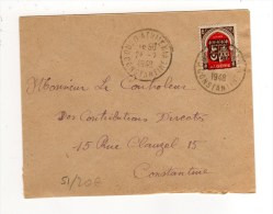 ENVELOPPE DE OUED ATHMENIA POUR CONSTANTINE 24/07/1948 - Lettres & Documents