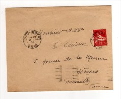 ENVELOPPE DE OUED IMBERT POUR BEZIER 02/05/1935 - Covers & Documents