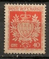 Timbres - Saint-Marin - Taxe - 40 Cent. - - Segnatasse