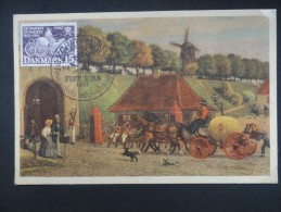 CARTE MAXIMUM MAXIMUM CARD CENTENAIRE DU TIMBRE DILIGENCE POSTALE DANEMARK RARE - Maximum Cards & Covers