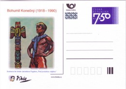 Czech Rep. / Postal Stat. (Pre2007/07) Bohumil Konecny "Bimba" (1918-1990) Czech Painter; Czech Scouting; Totem - Indiani D'America