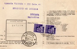 1945 CARTOLINA  CON ANNULLO LUISIANA VICENZA - Marcophilie