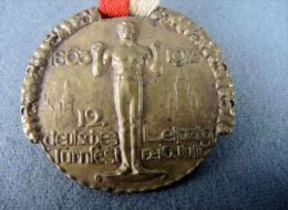 12.TURNFEST LEIPZIG MIT BAND 1913 #m153 - Souvenir-Medaille (elongated Coins)