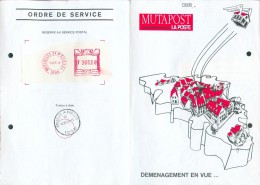 Document MUTAPOST Pour Changement D´adresse Définitif Modèle Année 1994 - 1995 Affranchi à 300 Frs Au Moyen D´un AFFRANC - 1980-1999