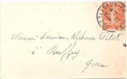 3047 LONS Le SAUNIER Jura Enveloppe De Carte De Visite Mignonette 25 C Semeuse Brun Yv 235 Ob 6 1 32 - Lettres & Documents