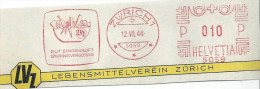 Freistempel  "Lebensmittel Verein Zürich"               1944 - Postage Meters