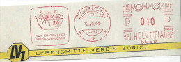 Freistempel  "Lebensmittel Verein Zürich"               1944 - Frankeermachinen