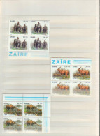 BUZIN / ZAIRE 1994 / 50 ANS DU PARC DE LA GARAMBA  / COB 1452 A 1456 / SERIE COMPLETE / 5 BLOCS DE 4 TIMBRES DENTELES - Unused Stamps