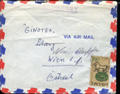 ISRAEL 1950´S AIR MAIL COVER TO AUSTRIA WIEN - Covers & Documents