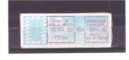 Vignette Type Papier Carrier  (paris 36  10,r,de Moussy) 4  25/01 - 1985 Papel « Carrier »
