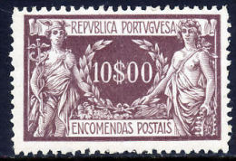 !										■■■■■ds■■ Portugal Parcel Post 1920 AF#17* "Commerce" 10$00 CV €154,00 (x9094) - Neufs