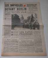 Les Nouvelles Du Matin Du 15-16 Avril 1945. - Französisch