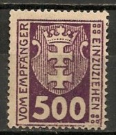 Timbres - Allemagne - Etranger - Dantzig - Taxe - 1923 - 500 - - Taxe