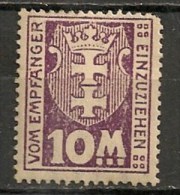 Timbres - Allemagne - Etranger - Dantzig - Taxe - 1923 - 10 M. - - Impuestos