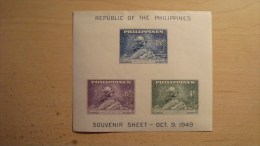 Philippines  1949 Scott #534  Unused NG Souvenir Sheet - Filipinas