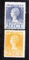 Netherlands 1923 Queen Wilhelmina 2v MLH - Nuevos