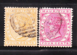 Mauritius 1882-93 Queen Victoria 2v Used - Maurice (...-1967)