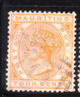 Mauritius 1882-93 Queen Victoria 4c Used - Mauritius (...-1967)