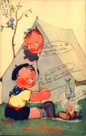 N°3 YY 3 350 ILLUSTRATEUR BEATRICE MALLET  ENFANT TENTE CAMPING GRANDS MAGASINS SAMARITAINE - Mallet, B.