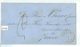 BRIEFOMSLAG Uit 1862 Van SNEEK Via HEEG En HEERENVEEN Naar DE JOURE (9269) - Cartas & Documentos