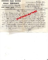 87 - ST - SAINT SORNIN LEULAC - ASSURANCES AIME BRISSET - MUTUELLE DE L' INDRE - 1957 - Bank & Versicherung