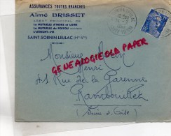 87 - ST - SAINT SORNIN LEULAC -ENVELOPPE  ASSURANCES AIME BRISSET - MUTUELLE DE L' INDRE - 1955 - 1950 - ...