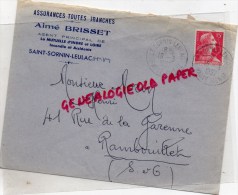 87 - ST -  SAINT SORNIN LEULAC -ENVELOPPE  ASSURANCES AIME BRISSET - MUTUELLE DE L' INDRE - 1957 - 1950 - ...