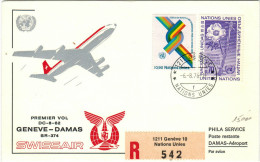 ONU - NAZIONI UNITE - UNITED NATIONS - NATIONS UNIES – 1976 – First Flight SR 374 - Premier Vol - Genève-... - First Flight Covers