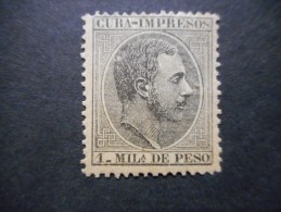 CUBA 1883 - 1888 ALFONSO XII Edifil Nº 90 (*) - Kuba (1874-1898)