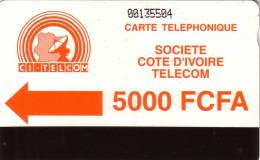 COTE D IVOIRE IVORY COAST 5000F CI TELCOM UT - Côte D'Ivoire