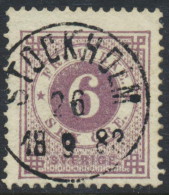 Sweden Suède Sverige: Facit 31, 6ö Violet Ringtyp Perf 13, F Used Nice Cancel (DCSV00218) - 1872-1891 Ringtyp