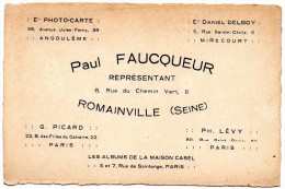 93 Romainville Paul Faucqueur Representant Les Albums De La Maison Casel Mirecourt Angouleme - Romainville