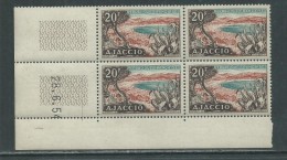 France N° 981 XX Baie D'Ajaccio  En Bloc De 4 Coin Daté Du  28 . 6. 54 ; 1 Trait Sans Charnière, TB - 1950-1959