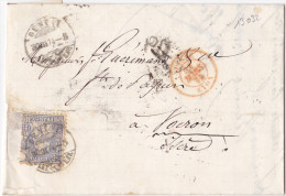 13032# SUISSE HELVETIA ASSISE Def LETTRE Obl GENEVE 1874 Via LYON Pour VOIRON ISERE - Covers & Documents