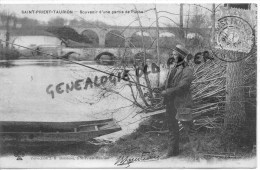 87 - ST PRIEST - SAINT PRIEST TAURION - SOUVENIR D' UNE PARTIE DE PECHE - BEAU CACHET COLLECTION BOUDEAU 1904 - Saint Priest Taurion