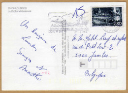 Carte De Lourdes Avec Flamme - Lettres & Documents