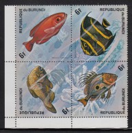 Burundi MNH Scott #453 Block Of 4 6fr Fish - Ongebruikt