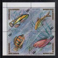 Burundi MNH Scott #C208 Block Of 4 14fr Fish - Unused Stamps