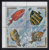 Burundi MNH Scott #C211 Block Of 4 26fr Fish - Nuovi