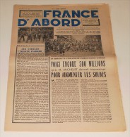 France D'abord Du 17 Juillet 1946 (les Volontaires Français En Espagne Républicaine-Rol-Tanguy). - Autres & Non Classés