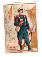 Chromo - Biscuits Pernot - Dijon - Espagne - (Soldat, Militaire, Officier, Fusil, Médaille) - Pernot