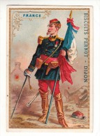 Chromo - Biscuits Pernot - Dijon - France - (Soldat, Militaire, Officier, Sabre, Médaille, Drapeau) - Pernot